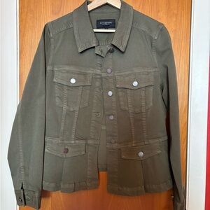 Liverpool Olive Green Utility Jean Jacket - Women